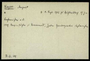 Kayser, August