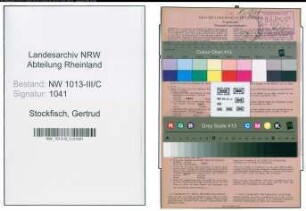 Entnazifizierung Gertrud Stockfisch , geb. 02.10.1901 ()