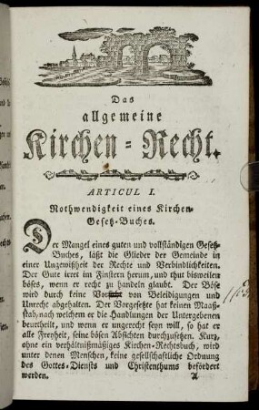 Das allgemein Kirchen-Recht.