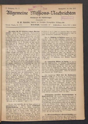 No. 5. 10. Mai 1917