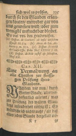 Cap. XII. Eine Vermahnung an alle Christen zur fleissigen Prüfung ihres Glaubens.