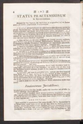 Status Praetensionum in Reconventione.