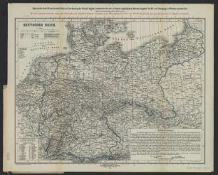 Übersichtskarte für das Deutsche Reich zur Umrechnung der Ortszeitangaben in Mitteleuropäische Zeit, 1:3 000 000, Druck, 1893 : Uebersichts-Karte für das deutsche Reich zur Umrechnung der Ortszeit-Angaben, insbesondere der nur in Ortszeit ausdrückbaren Kalender-Angaben für Auf- und Untergänge in Mitteleuropäische Zeit / [Erl. von] W. Foerster, P. Lehmann ; Lith. Anst. von Leop. Kraatz. - 1:3 000 000. - Berlin : Dietrich Reimer , 1893. - 1 Kt. : mehrfarb. Lithogr. ; 42 x 33 cm. - Mit Gradnetz u. Erl. - Mit rotem Überdruck der neuen Zeitrechnung mit Haupt-Meridian