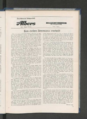 Een oolen Seemann vertellt
