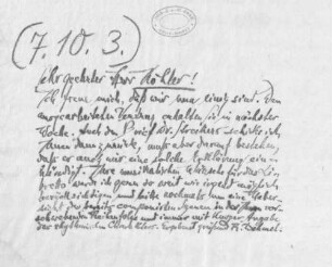 Brief an Bernhard Köhler