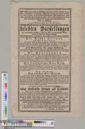Sechste Abänderung der großen neuen malerisch-perspectivisch- belebten Darstellungen von merkwürdigen Ansichten