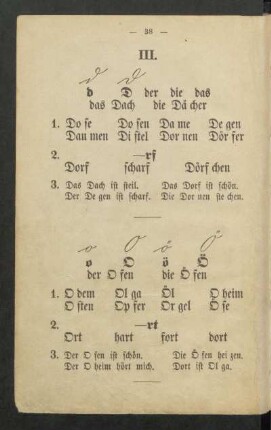 III. [Die Großbuchstaben in Schreib- und Druckschrift und die Mitlauthäufung (Schreibschwierigkeit)]