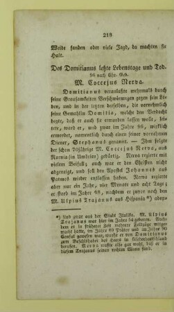 Des Domitianus letzte Lebenstage und Tod