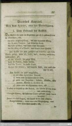 Viertes Kapitel. Von dem Syntax, oder Wortfügung