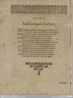 ALIUD Authoris ad Zoilum.