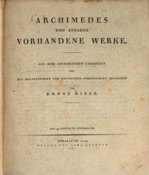 Archimedes von Syrakus vorhandene Werke
