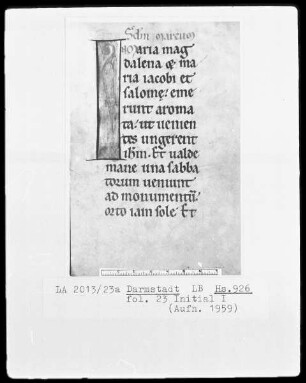Processionale und Kalendarium — Initiale I, Folio 23recto