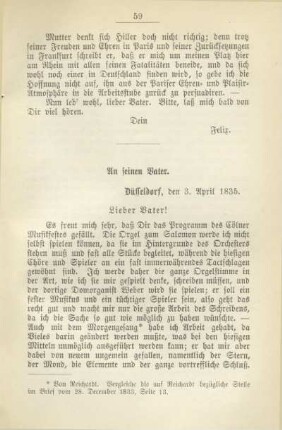 An seinen Vater. Düsseldorf, den 3. April 1835