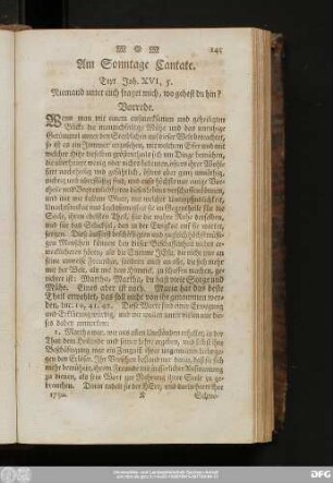 Am Sonntage Cantate. Text Joh. XVI, 5.