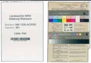 Entnazifizierung Karl Liebe , geb. 05.01.1921 ()