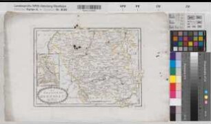 Hennegau (Grafschaft) Übersichtskarte mit Postverbindungen 1791 2 dt. Meilen = 5,75 cm 25 x 33,5 Druck F. J. J. Reilly Landsberg-Velen Nr. 721