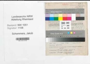 Entnazifizierung Jakob Schommers , geb. 14.05.1890 (Bauarbeiter)