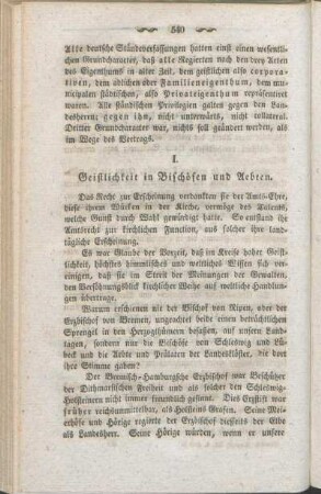I. Geistlichkeit in Bischöfen und Aebten.
