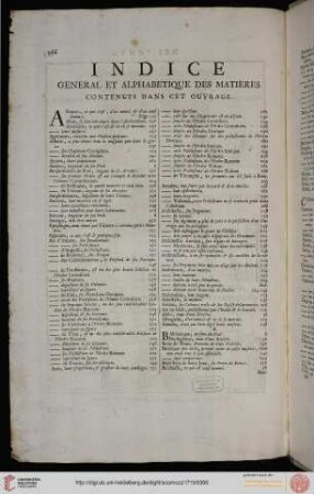 Indice general et alphabetique des matières