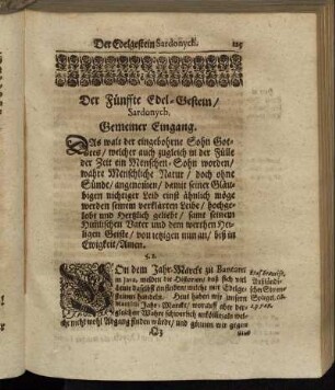 Der Fünffte Edel-Gestein/ Sardonych.