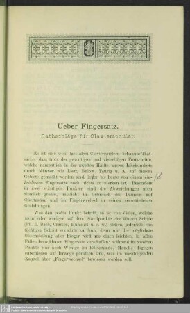 Ueber Fingersatz