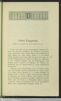 Ueber Fingersatz
