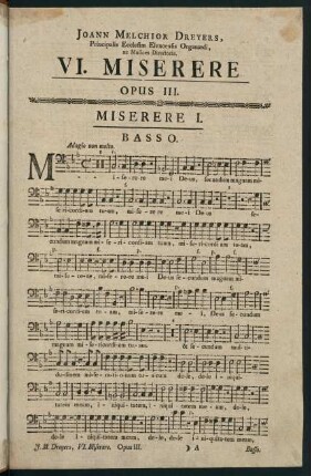1-22, VI. Miserere. Opus III. Basso.