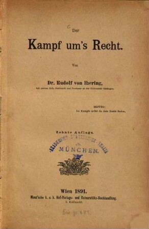 Der Kampf um's Recht