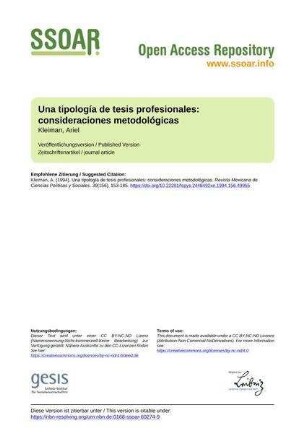 Una tipología de tesis profesionales: consideraciones metodológicas