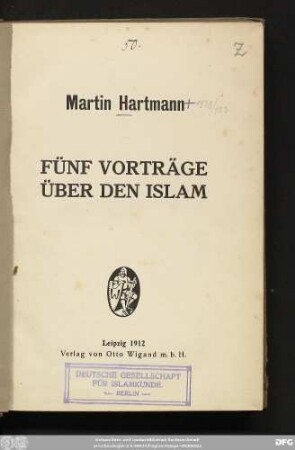 Fünf Vorträge über den Islam