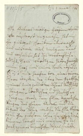 Eigenhändiger Brief mit Unterschrift