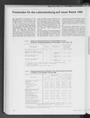 Größe und Zusammensetzung der Indexhaushalte und ihre monatlichen Verbrauchsausgaben im Bundesgebiet