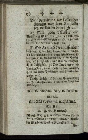DCXXX. Am XXIV. Sonnt. nach Trinit. Epistel.