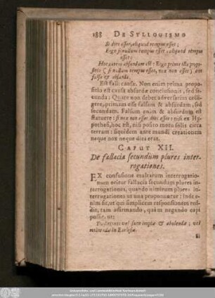 Caput XII. De fallacia secundùm plures interrogationes.