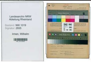 Entnazifizierung Wilhelm Irmen , geb. 20.08.1899 (Vertreter)