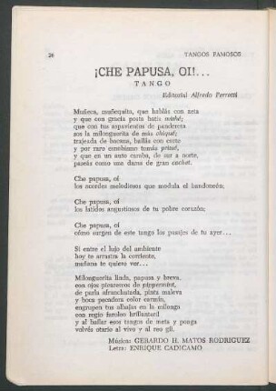 ¡Che papusa, oí!...
