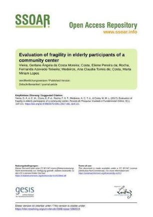 Evaluation of fragility in elderly participants of a community center