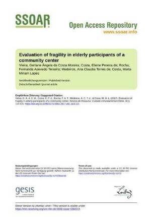Evaluation of fragility in elderly participants of a community center