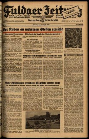 Ausgabe vom Dienstag, den 04. August 1942.