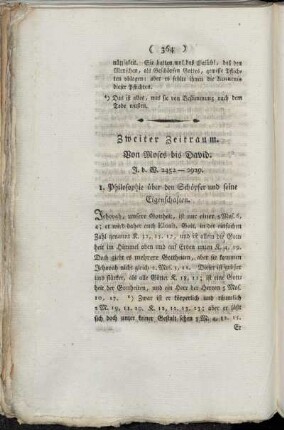 Zweiter Zeitraum. Von Moses bis David.