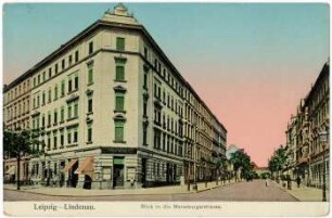 Leipzig-Lindenau. Blick in die Merseburgerstrasse