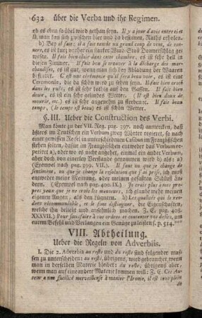 VIII. Abtheilung. Ueber die Regeln von Adverbiis.