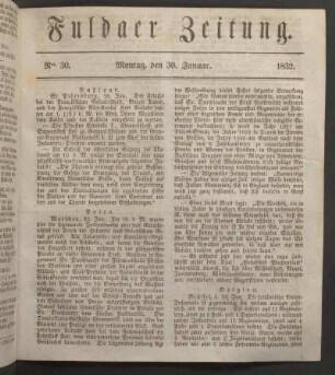 Montag, den 30. Januar. 1832
