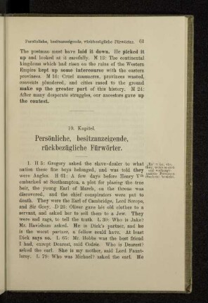 10. Kapitel. Persönliche, besitzanzeigende, rückbezügliche Fürwörter.