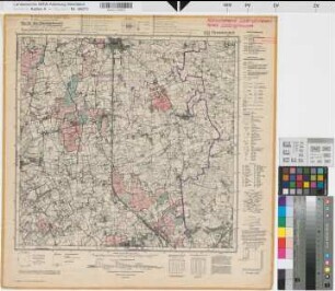Katasteramt Lüdinghausen  Kreis Lüdinghausen, Meßtischblatt Drensteinfurt 4212, Farbige Einzeichnung mit Namensliste