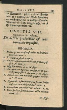 Membrum secundum. De delicti probatione & convincendo inquisitio.