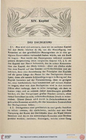 XIV. Das Dachgesims