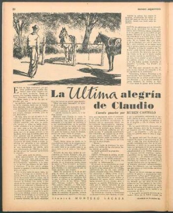 La última alegría de Claudio : Cuento gaucho por Ruben Castillo