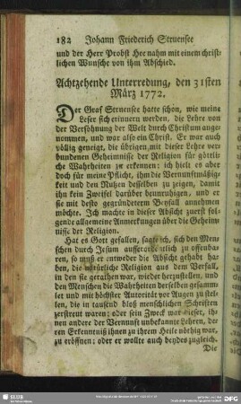 Achtzehende Unterredung, den 31sten März 1772