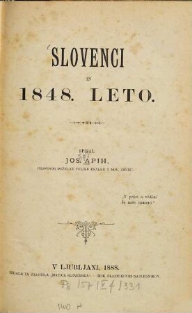 Slovenci in 1848. leto